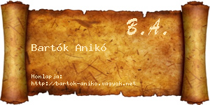 Bartók Anikó névjegykártya